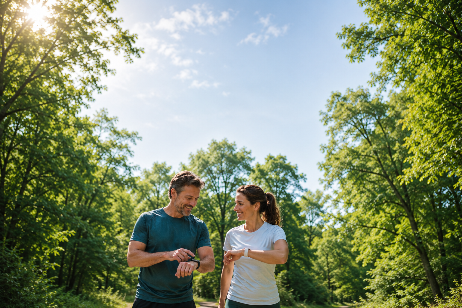 Zwei Menschen beim Joggen, aktiver Lebensstil